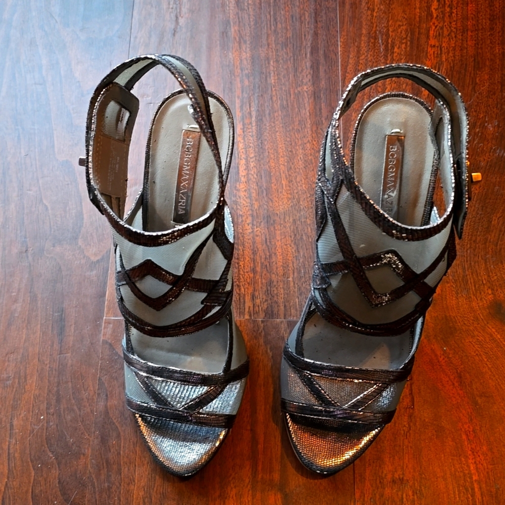 BCBG Max Azria Silver Dress Sandals